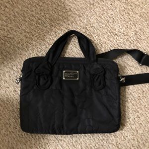 Marc Jacobs black laptop bag with shoulder strap